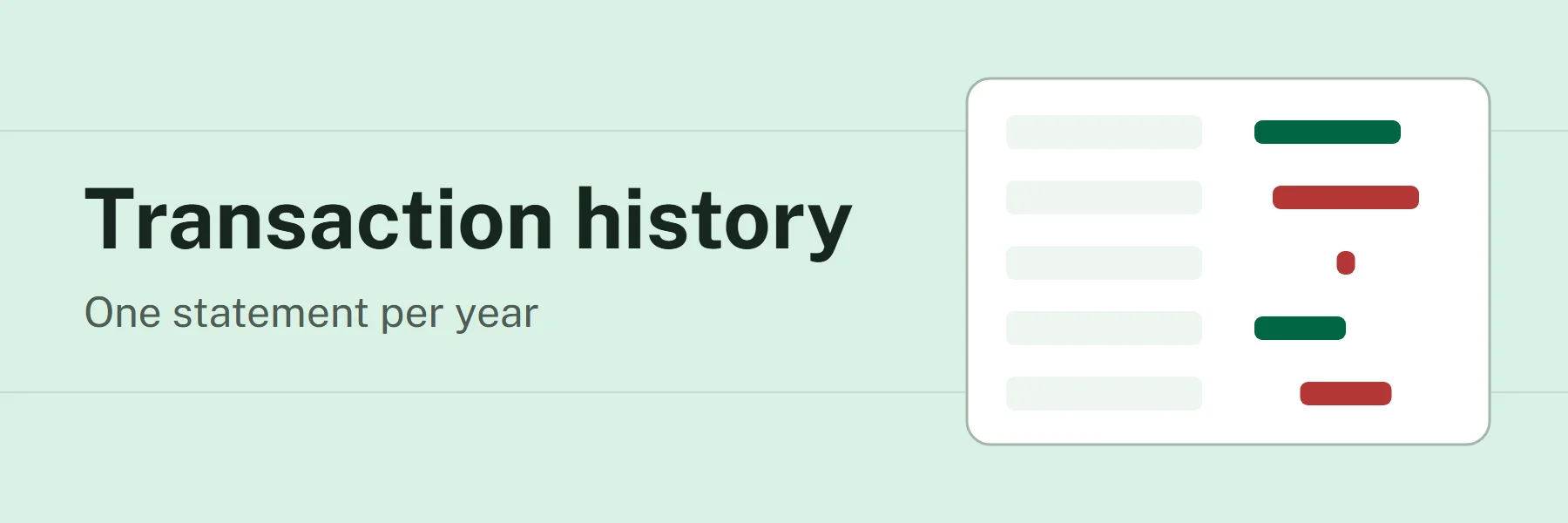 Transaction history: One statement per year